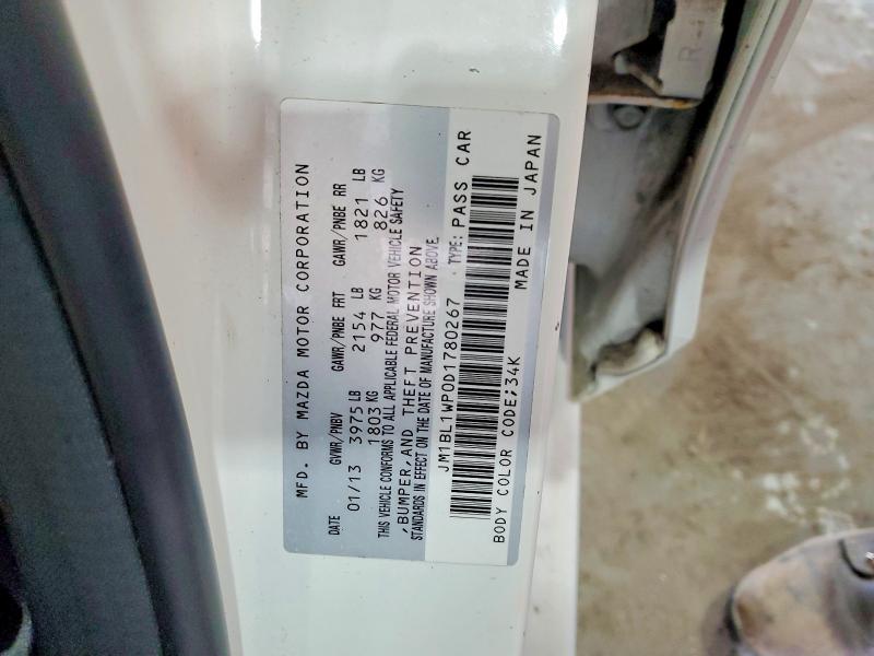 48249446 :رقم المزاد ، JM1BL1WP0D1780267 vin ، 2013 Mazda 3 مزاد بيع