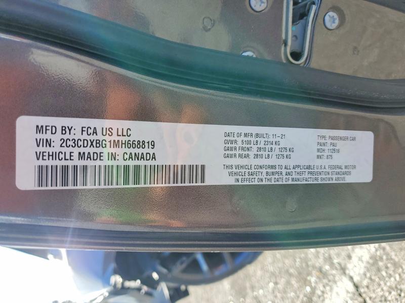 2021 Dodge Charger მანქანა იყიდება აუქციონზე, vin: 2C3CDXBG1MH668819, აუქციონის ნომერი: 49034476