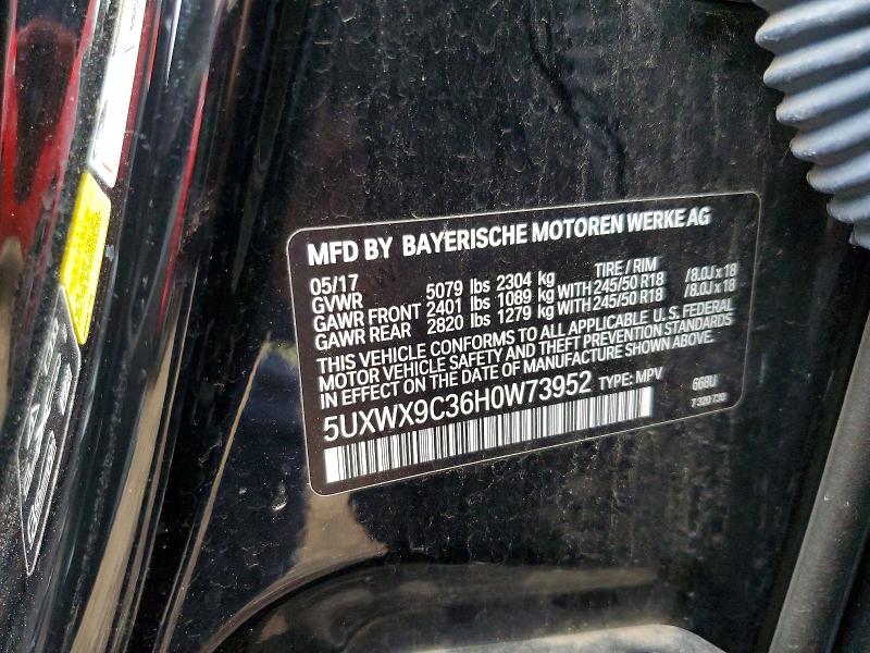 49375966 :رقم المزاد ، 5UXWX9C36H0W73952 vin ، 2017 Bmw X3 مزاد بيع