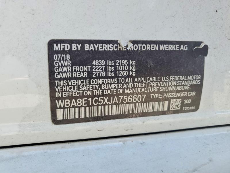 Продаж на аукціоні авто 2018 Bmw 330e, vin: WBA8E1C5XJA756607, номер лоту: 50113956