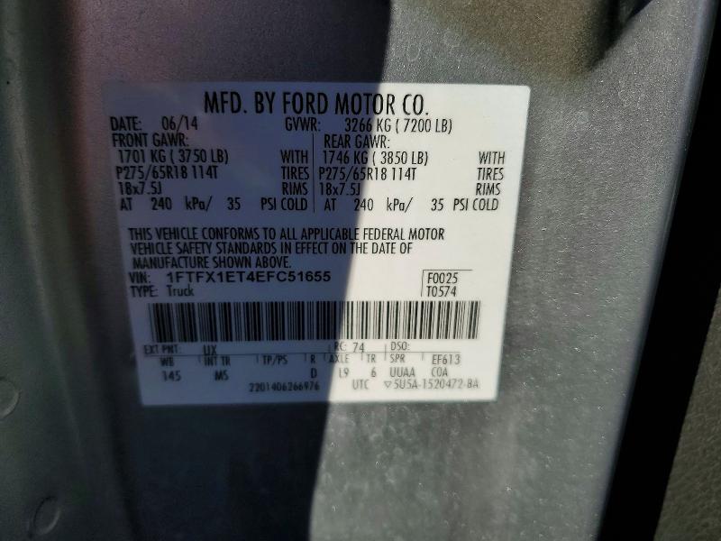 Aukcja sprzedaży 2014 Ford F150, vin: 1FTFX1ET4EFC51655, numer aukcji: 50695316