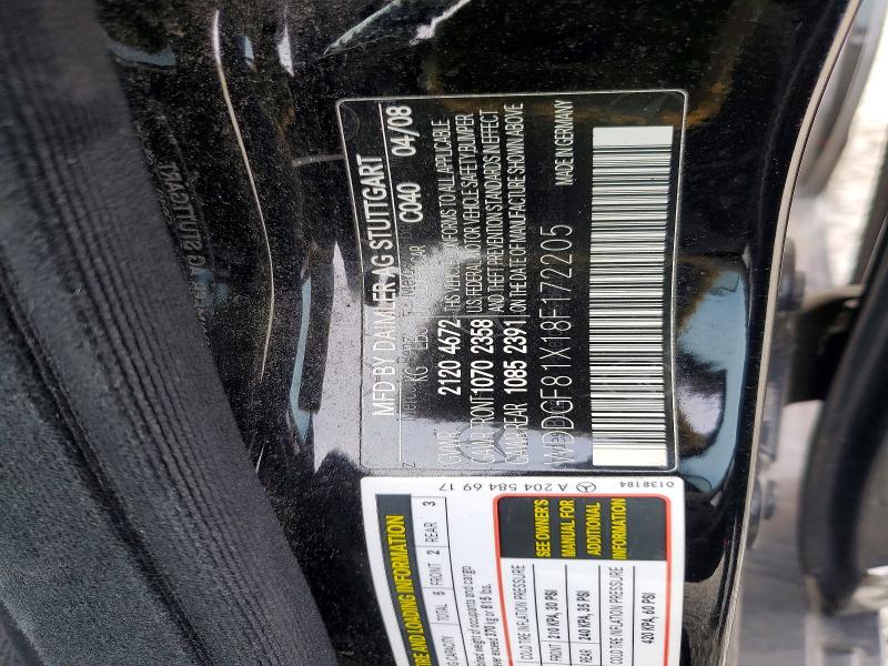 51600646 :رقم المزاد ، WDDGF81X18F172205 vin ، 2008 Mercedes-benz C مزاد بيع
