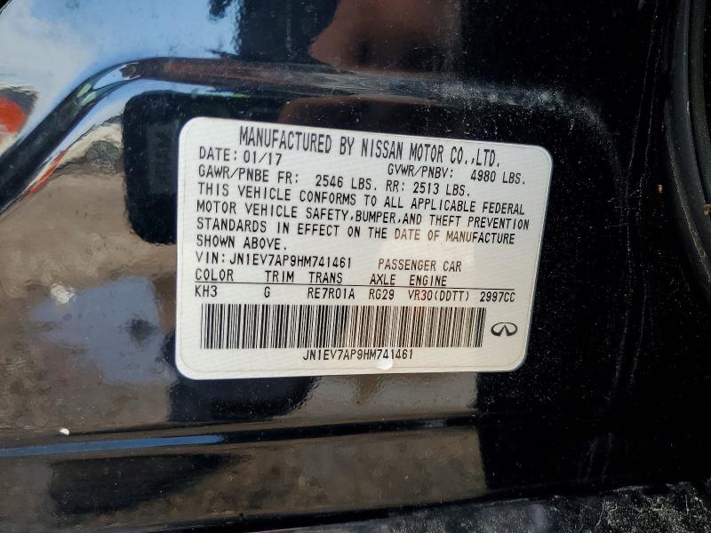Продаж на аукціоні авто 2017 Infiniti Q50, vin: JN1EV7AP9HM741461, номер лоту: 50619896