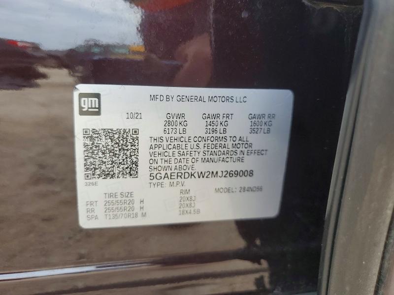 Aukcja sprzedaży 2021 Buick Enclave, vin: 5GAERDKW2MJ269008, numer aukcji: 48509306