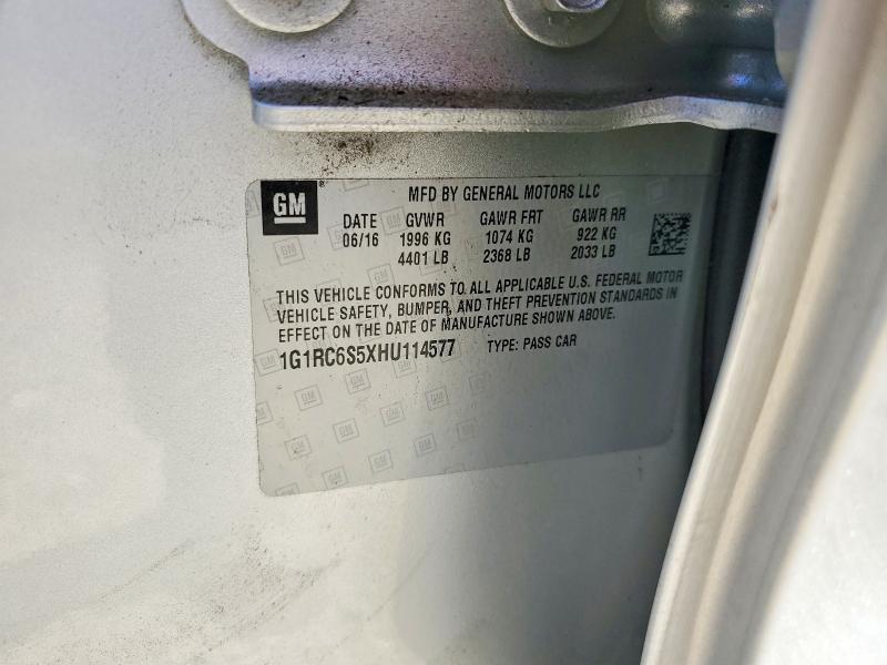 50479296 :رقم المزاد ، 1G1RC6S5XHU114577 vin ، 2013 Chevrolet Volt مزاد بيع