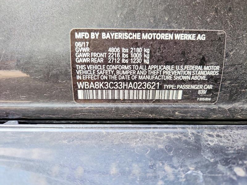 Aukcja sprzedaży 2017 Bmw 330, vin: WBA8K3C33HA023621, numer aukcji: 49069416