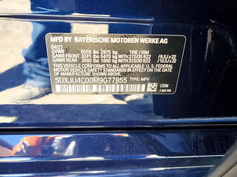 Продаж на аукціоні авто 2021 Bmw X5, vin: 5UXJU4C00M9G77855, номер лоту: 51129096
