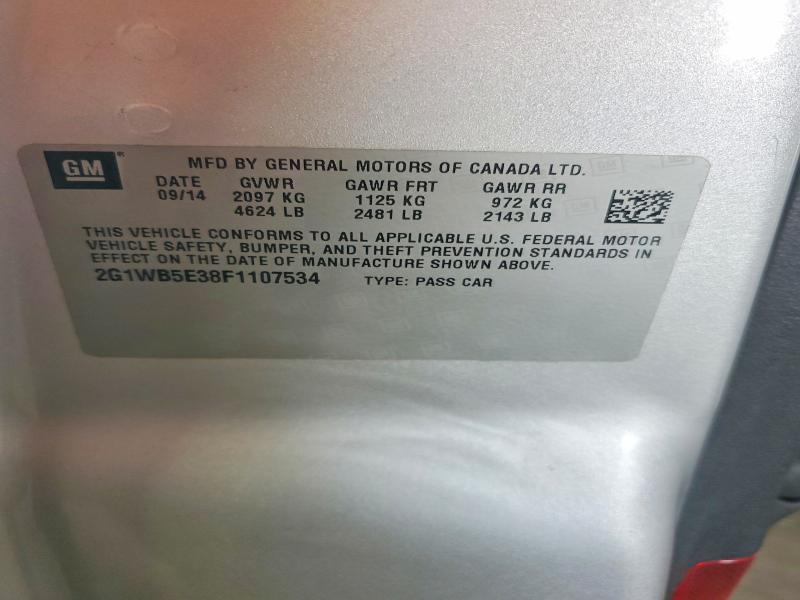 49723836 :رقم المزاد ، 2G1WB5E38F1107534 vin ، 2015 Chevrolet Impala Limited مزاد بيع
