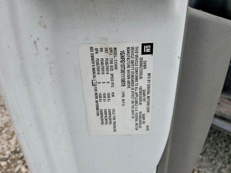 Aukcja sprzedaży 2006 Chevrolet Express G1500, vin: 1GNFG15T361119878, numer aukcji: 50526456