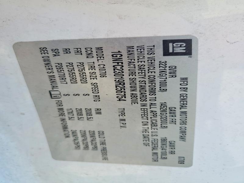 51473586 :رقم المزاد ، 1GNFC23019R256754 vin ، 2009 Chevrolet Tahoe مزاد بيع