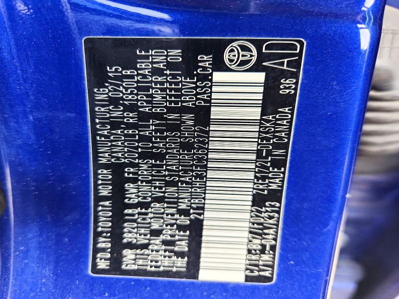 Aukcja sprzedaży 2015 Toyota Corolla, vin: 2T1BURHE3FC362372, numer aukcji: 51855796