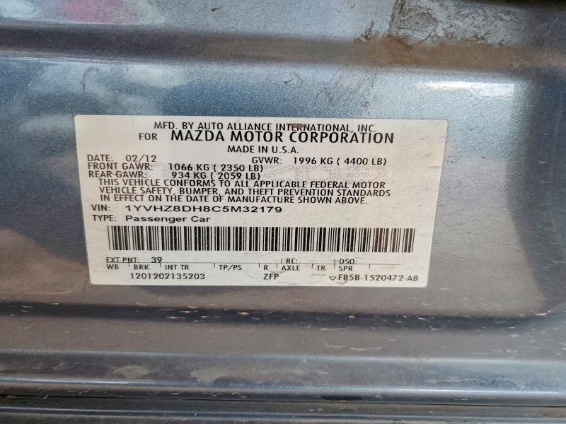 47731666 :رقم المزاد ، 1YVHZ8DH8C5M32179 vin ، 2012 Mazda 6 مزاد بيع