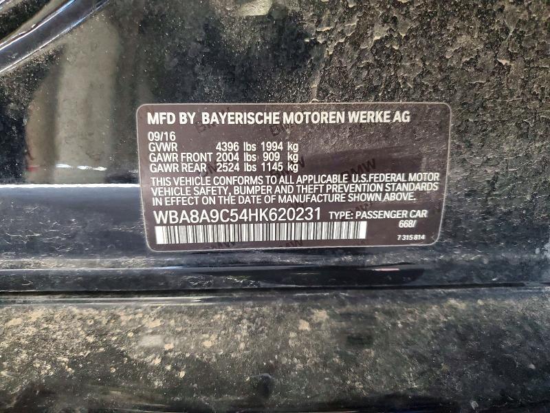 48058796 :رقم المزاد ، WBA8A9C54HK620231 vin ، 2017 Bmw 320 مزاد بيع