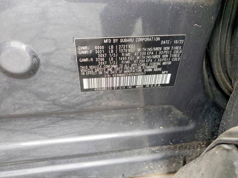 Продажа на аукционе авто 2022 Subaru Ascent, vin: 4S4WMAKD4N3469257, номер лота: 50617446