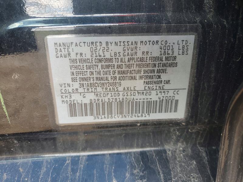 Aukcja sprzedaży 2022 Nissan Sentra, vin: 3N1AB8CV3NY246819, numer aukcji: 50252496