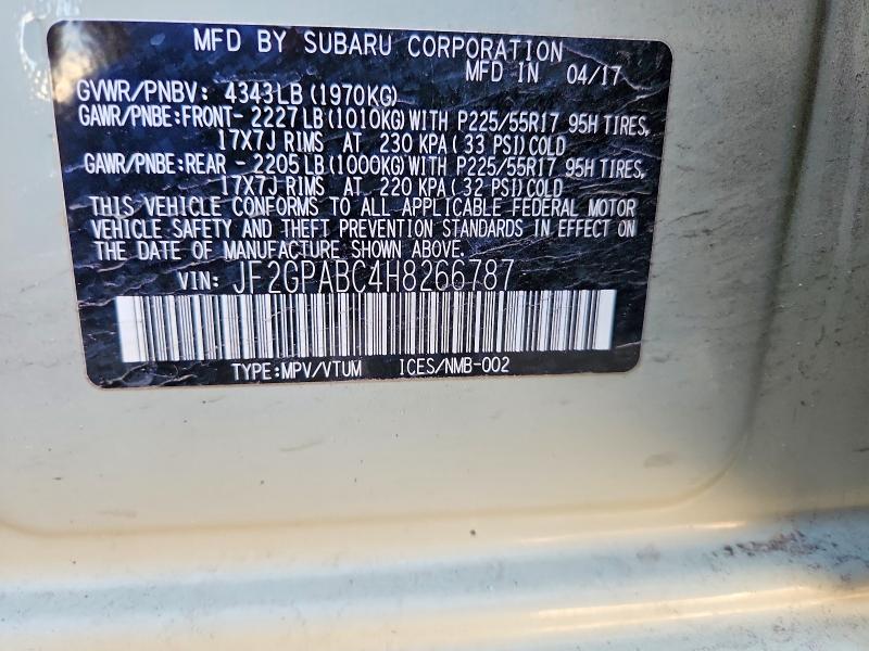 Продажа на аукционе авто 2017 Subaru Crosstrek, vin: JF2GPABC4H8266787, номер лота: 50636176