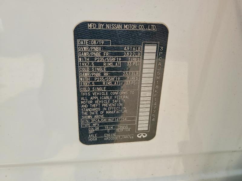 2019 Infiniti Qx50 მანქანა იყიდება აუქციონზე, vin: 3PCAJ5M18KF147754, აუქციონის ნომერი: 51668236