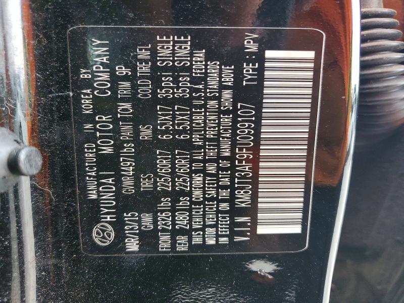 2015 Hyundai Tucson მანქანა იყიდება აუქციონზე, vin: KM8JT3AF9FU099107, აუქციონის ნომერი: 50521456