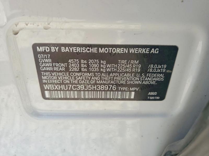 49178066 :رقم المزاد ، WBXHU7C39J5H38976 vin ، 2018 Bmw X1 مزاد بيع