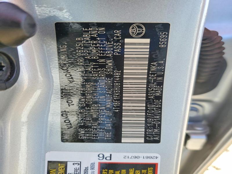 Aukcja sprzedaży 2017 Toyota Camry, vin: 4T1BF1FK6HU814482, numer aukcji: 50120946