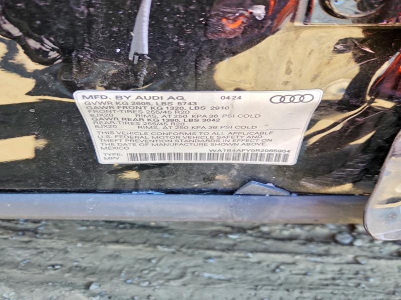 50705986 :رقم المزاد ، WA1B4AFY0R2085904 vin ، 2024 Audi Sq5 مزاد بيع