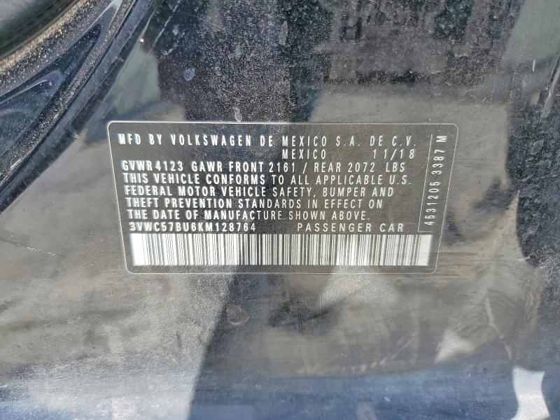 Aukcja sprzedaży 2019 Volkswagen Jetta, vin: 3VWC57BU6KM128764, numer aukcji: 48756616