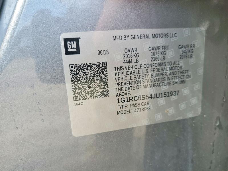 Продажа на аукционе авто 2018 Chevrolet Volt, vin: 1G1RC6S54JU151937, номер лота: 48284566