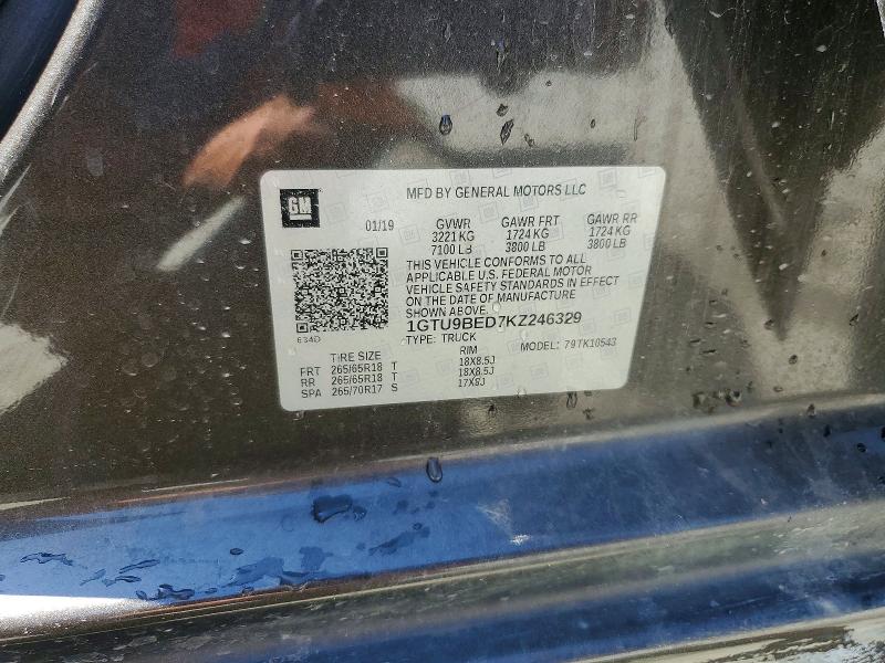 49415436 :رقم المزاد ، 1GTU9BED7KZ246329 vin ، 2019 Gmc Sierra مزاد بيع