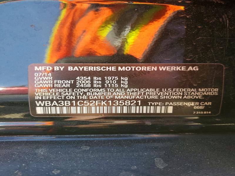 2015 Bmw 320i მანქანა იყიდება აუქციონზე, vin: WBA3B1C52FK135821, აუქციონის ნომერი: 48527516