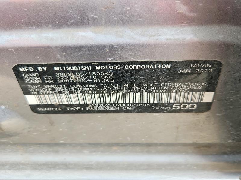 Продаж на аукціоні авто 2013 Mitsubishi Lancer, vin: JA32U2FU7DU021895, номер лоту: 49296986