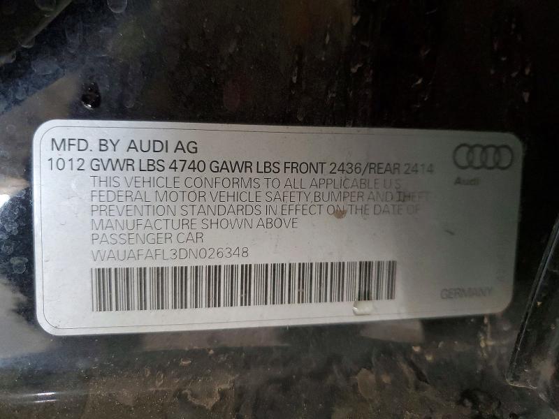 Aukcja sprzedaży 2013 Audi A4, vin: WAUAFAFL3DN026348, numer aukcji: 49796116