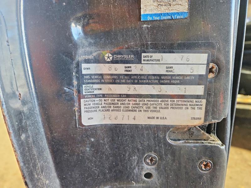 1977 Dodge Charger მანქანა იყიდება აუქციონზე, vin: NL29K7B237791, აუქციონის ნომერი: 50701316