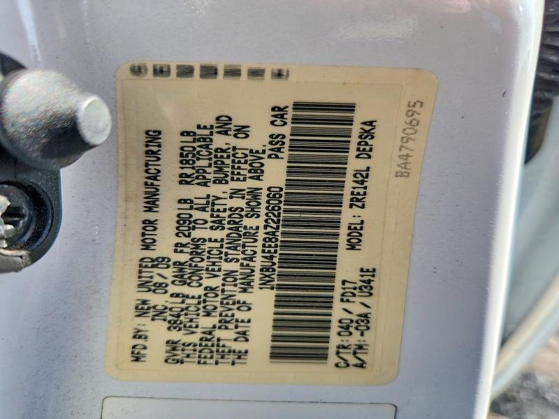 Продаж на аукціоні авто 2010 Toyota Corolla, vin: 1NXBU4EE8AZ226060, номер лоту: 51790146