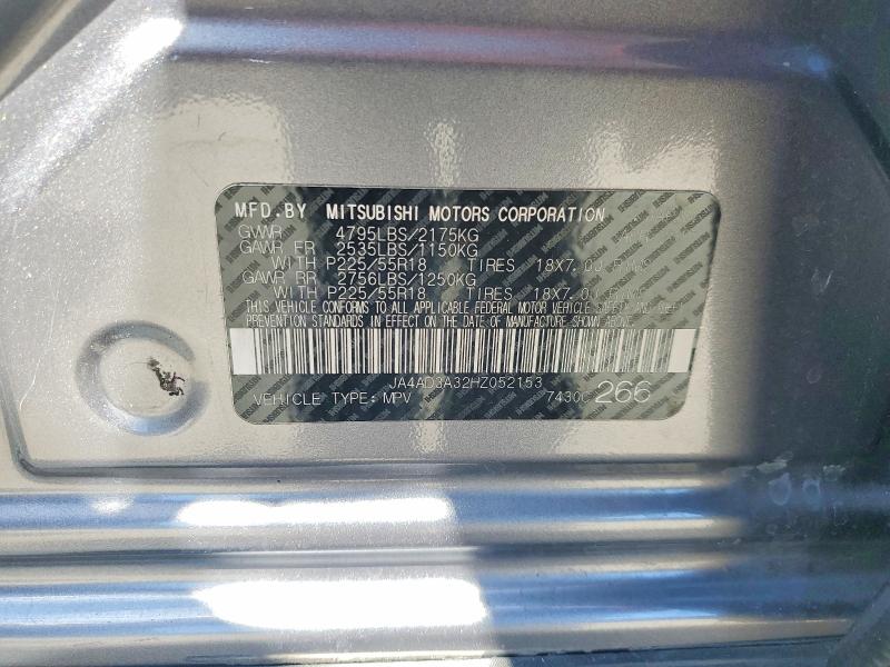 Aukcja sprzedaży 2017 Mitsubishi Outlander, vin: JA4AD3A32HZ052153, numer aukcji: 50130086