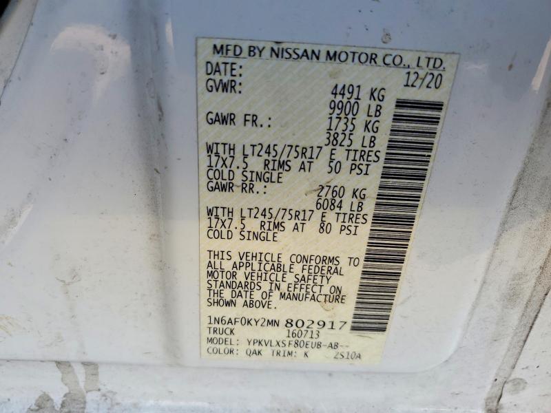 Продаж на аукціоні авто 2021 Nissan Nv, vin: 1N6AF0KY2MN802917, номер лоту: 50456756