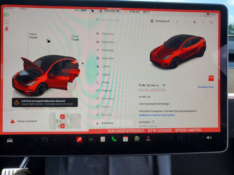 50814216 :رقم المزاد ، 7SAYGDEF4PF911501 vin ، 2023 Tesla Model Y مزاد بيع