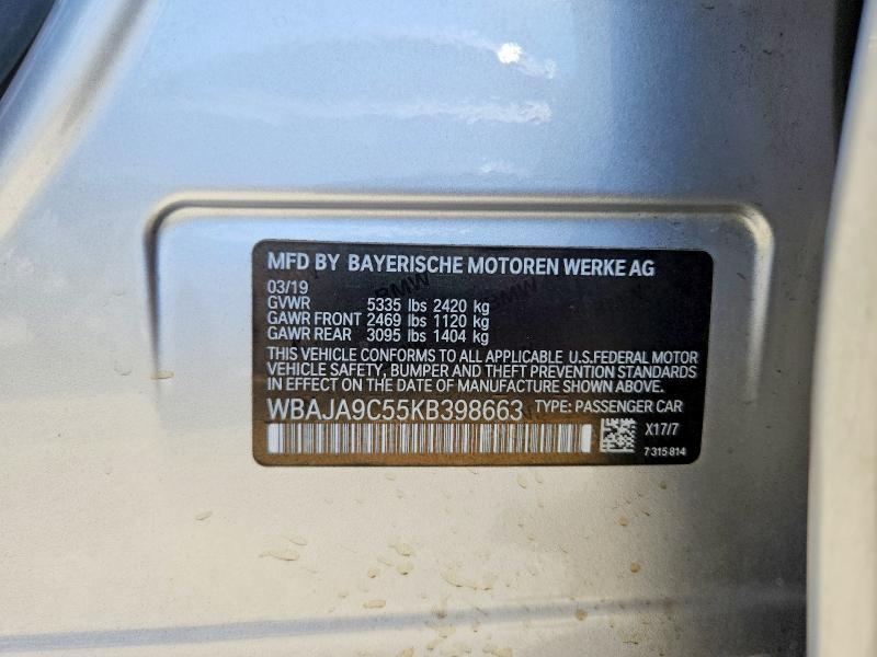 Aukcja sprzedaży 2019 Bmw 530e, vin: WBAJA9C55KB398663, numer aukcji: 49344456