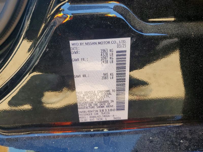 49174836 :رقم المزاد ، 1N4BL4DV7SN383380 vin ، 2025 Nissan Altima مزاد بيع