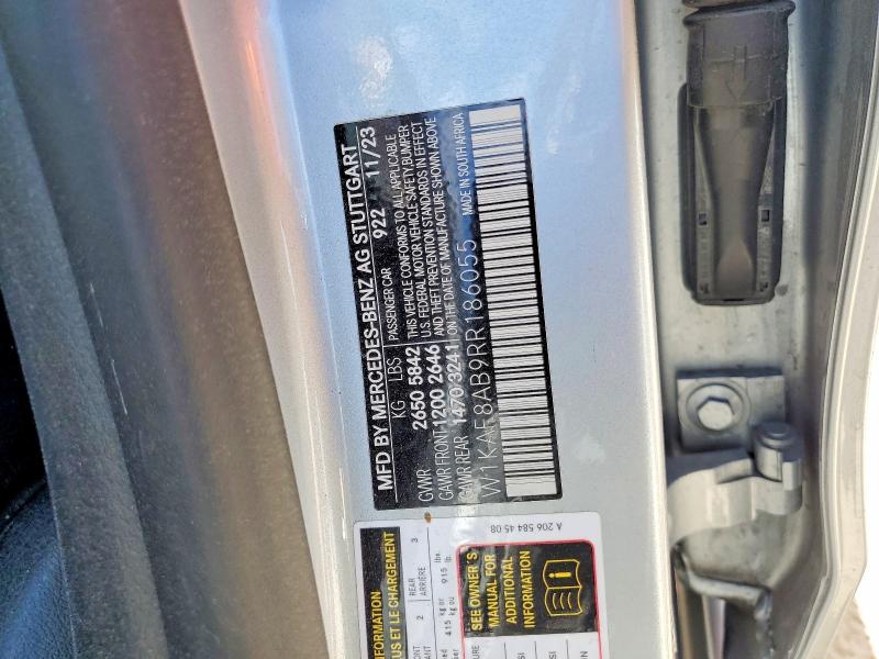 Aukcja sprzedaży 2024 Mercedes-benz C, vin: W1KAF8AB9RR186055, numer aukcji: 50429156