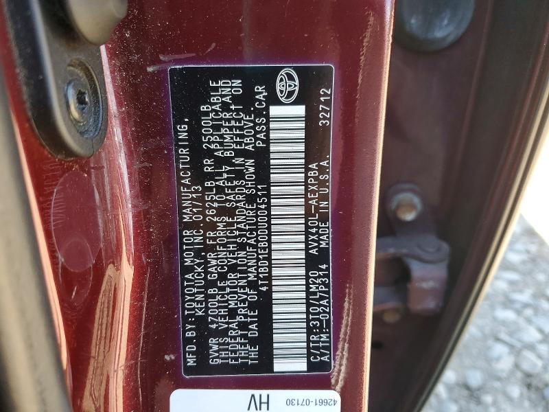 Продаж на аукціоні авто 2013 Toyt Avalon, vin: 4T1BD1EB0DU004511, номер лоту: 49121506