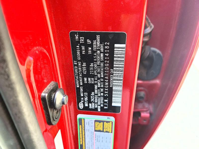 2013 Kia Optima მანქანა იყიდება აუქციონზე, vin: 5XXGM4A71DG214182, აუქციონის ნომერი: 51633296