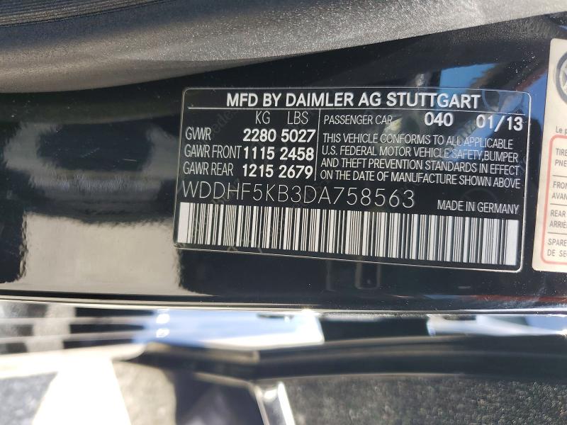 Продаж на аукціоні авто 2013 Mercedes-benz E, vin: WDDHF5KB3DA758563, номер лоту: 48629936