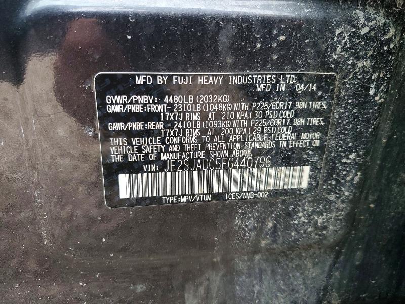 Aukcja sprzedaży 2015 Subaru Forester, vin: JF2SJADC5FG440796, numer aukcji: 50845576