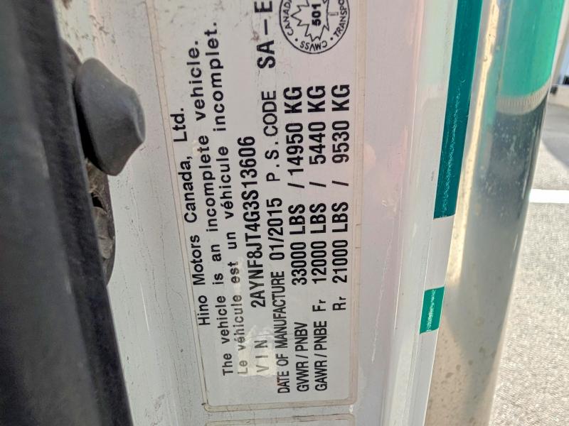 51859006 :رقم المزاد ، 2AYNF8JT4G3S13606 vin ، 2016 Hino Hino 338 مزاد بيع