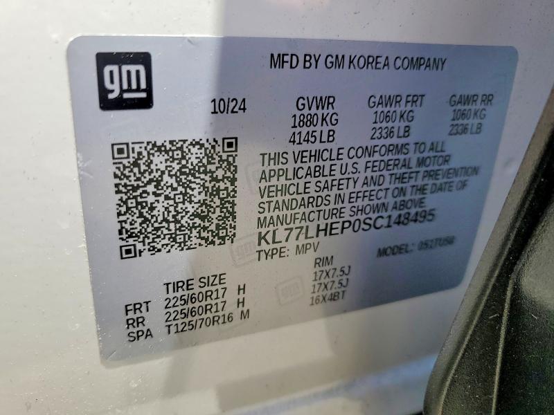 Продаж на аукціоні авто 2025 Chevrolet Trax, vin: KL77LHEP0SC148495, номер лоту: 51338276