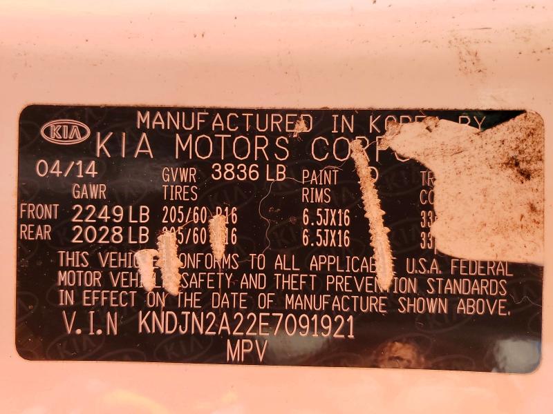 Aukcja sprzedaży 2014 Kia Soul, vin: KNDJN2A22E7091921, numer aukcji: 51478196