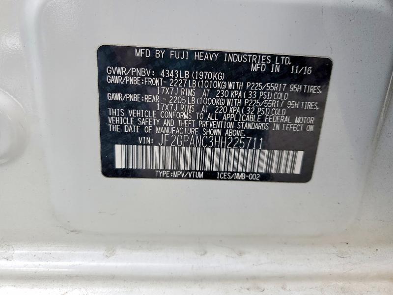 Продажа на аукционе авто 2017 Subaru Crosstrek, vin: JF2GPANC3HH225711, номер лота: 51891186