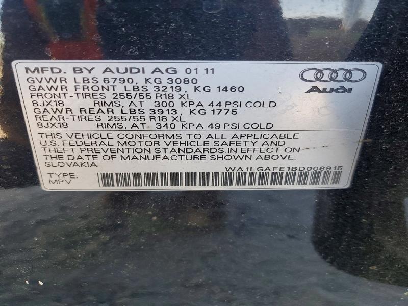 Продаж на аукціоні авто 2011 Audi Q7, vin: WA1LGAFE1BD006915, номер лоту: 50158006