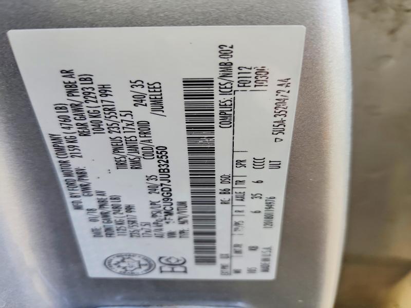 51268046 :رقم المزاد ، 1FMCU9GD7JUB32550 vin ، 2018 Ford Escape مزاد بيع
