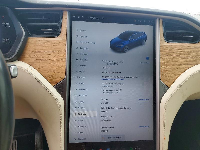 2019 Tesla Model X მანქანა იყიდება აუქციონზე, vin: 5YJXCDE28KF156296, აუქციონის ნომერი: 50512826